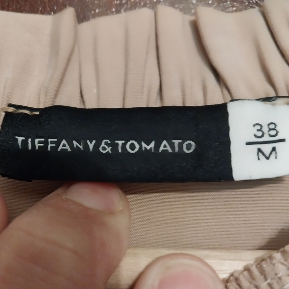 Midi Prairie Dress Tan Ruffled Skirt and Collar - Picture 4 of 5